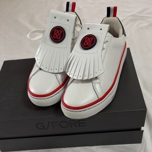 G/FORE Ladies golf Sneakers in White with Red Trim. Kitltie included.